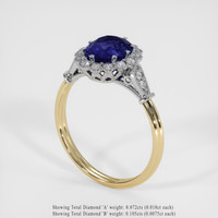 1.77 Ct. Blue Sapphire Ring, 18K White & Yellow 2