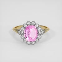 1.82 Ct. Pink Sapphire Ring, 18K White & Yellow 1