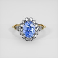 2.84 Ct. Blue Sapphire Ring, 18K White & Yellow 1