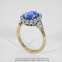 2.84 Ct. Blue Sapphire Ring, 18K White & Yellow 2