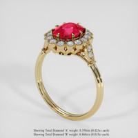 2.26 Ct. Ruby Ring, 10K Yellow Gold 2