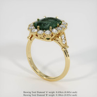 3.55 Ct. Green Sapphire Ring, 10K Yellow Gold 2