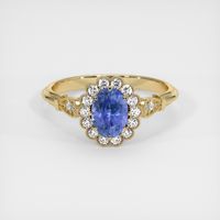 0.95 Ct. Blue Sapphire Ring, 14K Yellow Gold 1