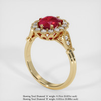 2.00 Ct. Pinkish Red Ruby Ring, 14K Yellow Gold 2