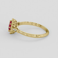 0.43 Ct. Pinkish Red Ruby Ring, 14K Yellow Gold 4