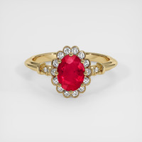 1.22 Ct. Ruby Ring, 14K Yellow Gold 1