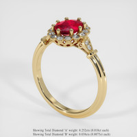 1.22 Ct. Ruby Ring, 14K Yellow Gold 2