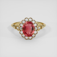 1.50 Ct. Padparadscha Sapphire Ring, 14K Yellow Gold 1