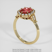 1.50 Ct. Padparadscha Sapphire Ring, 14K Yellow Gold 2