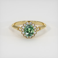 1.55 Ct. Green Sapphire Ring, 14K Yellow Gold 1
