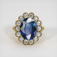 6.61 Ct. Sapphire Ring, 14K Yellow Gold 1