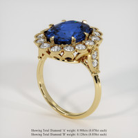 6.61 Ct. Sapphire Ring, 14K Yellow Gold 2