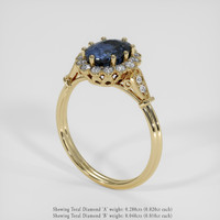 2.08 Ct. Blue Sapphire Ring, 14K Yellow Gold 2