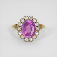 3.82 Ct. Pinkish Purple Sapphire Ring, 14K Yellow Gold 1