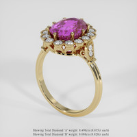 3.82 Ct. Pinkish Purple Sapphire Ring, 14K Yellow Gold 2