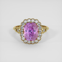 4.20 Ct. Pinkish Purple Sapphire Ring, 14K Yellow Gold 1