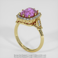 4.20 Ct. Pinkish Purple Sapphire Ring, 14K Yellow Gold 2