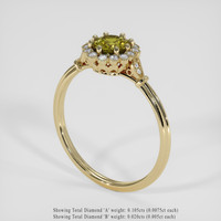 0.79 Ct. Yellowish Green Sapphire Ring, 14K Yellow Gold 2