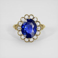 3.31 Ct. Blue Sapphire Ring, 14K Yellow Gold 1
