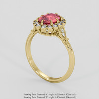 1.51 Ct. Padparadscha Sapphire Ring, 14K Yellow Gold 2