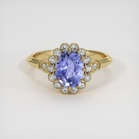 2.57 Ct. Violet Sapphire Ring, 14K Yellow Gold 1
