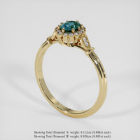 0.46 Ct. Bluish Green Sapphire Ring, 14K Yellow Gold 2