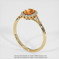 0.69 Ct. Sapphire Ring, 14K Yellow Gold 2