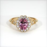 0.87 Ct. Pinkish Purple Sapphire Ring, 14K Yellow Gold 1