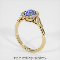 0.95 Ct. Blue Sapphire Ring, 18K Yellow Gold 2