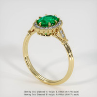 0.66 Ct. Emerald Ring, 18K Yellow Gold 2