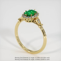 0.67 Ct. Emerald Ring, 18K Yellow Gold 2