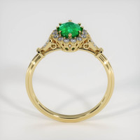0.67 Ct. Emerald Ring, 18K Yellow Gold 3