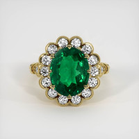 4.54 Ct. Emerald Ring, 18K Yellow Gold 1