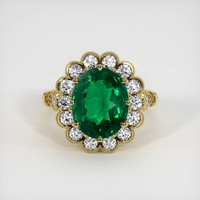 4.54 Ct. Emerald Ring, 18K Yellow Gold 1