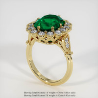 4.54 Ct. Emerald Ring, 18K Yellow Gold 2