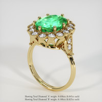 4.62 Ct. Emerald Ring, 18K Yellow Gold 2