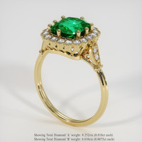 2.04 Ct. Emerald Ring, 18K Yellow Gold 2