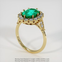 2.56 Ct. Emerald Ring, 18K Yellow Gold 2