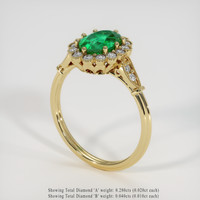 1.14 Ct. Emerald Ring, 18K Yellow Gold 2