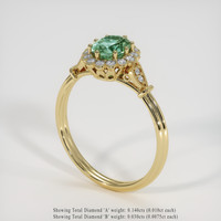 0.66 Ct. Emerald Ring, 18K Yellow Gold 2