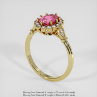 1.11 Ct. Pink Tourmaline Ring, 18K Yellow Gold 2