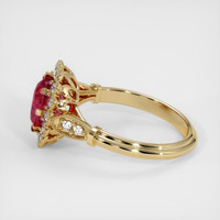2.00 Ct. Pinkish Red Ruby Ring, 18K Yellow Gold 4