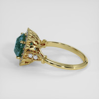 4.62 Ct. Greenish Blue Sapphire Ring, 18K Yellow Gold 4