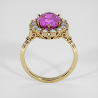 3.82 Ct. Pinkish Purple Sapphire Ring, 18K Yellow Gold 3