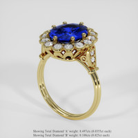 3.31 Ct. Blue Sapphire Ring, 18K Yellow Gold 2