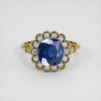 3.39 Ct. Blue Sapphire Ring, 18K Yellow Gold 1