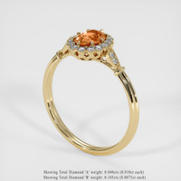 0.69 Ct. Sapphire Ring, 18K Yellow Gold 2