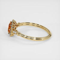0.69 Ct. Yellowish Orange Sapphire Ring, 18K Yellow Gold 4