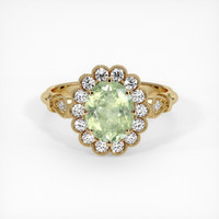 1.87 Ct. Yellowish Green Sapphire Ring, 18K Yellow Gold 1