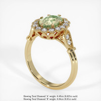 1.87 Ct. Yellowish Green Sapphire Ring, 18K Yellow Gold 2
